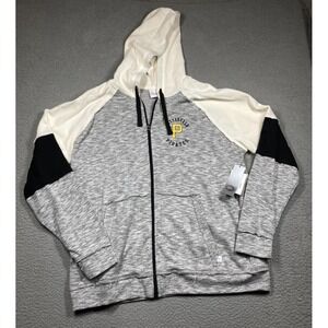 Pittsburgh Pirates Hoodie Adult XXL Gray Ivory Full Zip LightWeight MLB Baseball